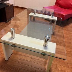 訳あり品　ガラステーブルの画像