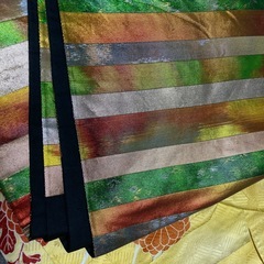 正絹袋帯　　レインボーカラーいかがでしようか？の画像