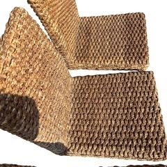 【6脚セット】アジアン風 ラタン　編み込みダイニングチェア／天然素材／ナチュラル家具 の画像