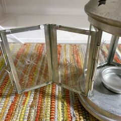 M718　IKEA キャンドルランタン シルバーの画像