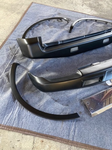 JB23W スズキ ジムニー  ショート フロントバンパー リアバンパー スキッドプレート 純正アーチモールセット マットブラック塗装