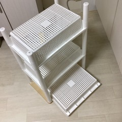 レンジ台とワゴン棚セットの画像