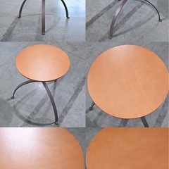 希少★日本フクラ サイドテーブル カバザクラ無垢材 FUKLA バーチ アイアン★の画像