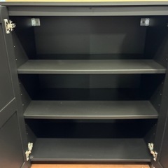 ★IKEA★扉付き収納・収納棚・キャビネット・マットブラック・高さ95cm×幅78cm×奥行き41cmの画像