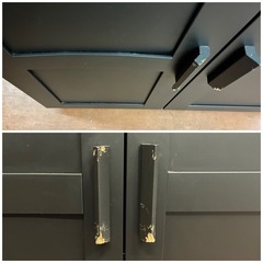 ★IKEA★扉付き収納・収納棚・キャビネット・マットブラック・高さ95cm×幅78cm×奥行き41cmの画像