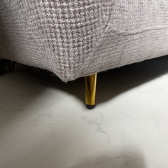 【早い者勝ち】おしゃれ2人がけソファー チェア ファブリック 白基調 ローソファーの画像