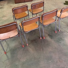 キッズチェア 幼稚園の椅子6脚セット ナチュラルウッドの画像