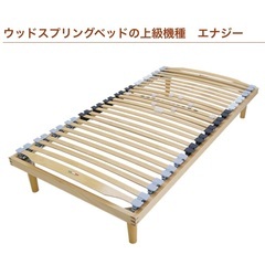 【美品】イタリアDORSAL社製 ウッドスプリング ダブルベッド（FSC認証ブナ材）の画像