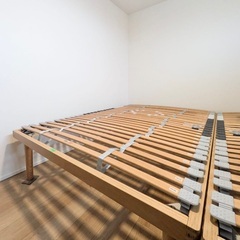 【美品】イタリアDORSAL社製 ウッドスプリング ダブルベッド（FSC認証ブナ材）の画像