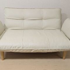 【美品】２人掛けソファー（カバー付き）【配送可】の画像