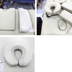 SMART COLLECTION 折りたたみ エステベッド ベージュ系 高さ調節可能 持ち運び ポータブル スマートコレクション 折り畳み 施術ベッド 付属品付き 苫小牧西店の画像