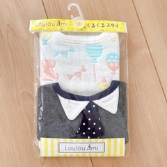 【新品】ベビースタイ よだれかけ タキシード風 アンパンマン ガーゼ 4枚セットの画像