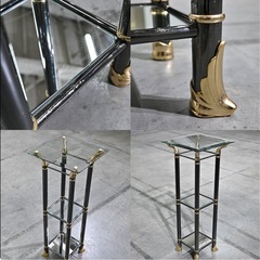 ◆高級ガラストップスタンド 猫足 カブリオール リビング 玄関 サロン 店舗什器◆の画像