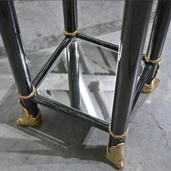 ◆高級ガラストップスタンド 猫足 カブリオール リビング 玄関 サロン 店舗什器◆の画像