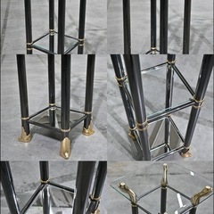 ◆高級ガラストップスタンド 猫足 カブリオール リビング 玄関 サロン 店舗什器◆の画像