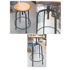 アンセム カウンターテーブル スツール 2点セット ウォールナット テーブル バーカウンター 棚付き アイアンフレーム 西岡店 の画像