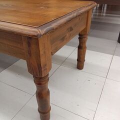 ★リユースのサカイ千葉中央店★ B-COMPANY カントリー調　ローテーブル ブラウン H40×D50×W89 クリーニング済み TC5964の画像