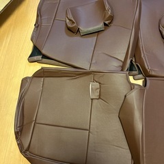 ランドクルーザー 78プラド 後期 （H5/5~H8/4）専用 茶革シートカバー 二列目 ブラウンレザー 本革調シートカバーの画像