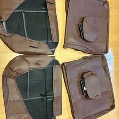 ランドクルーザー 78プラド 後期 （H5/5~H8/4）専用 茶革シートカバー 二列目 ブラウンレザー 本革調シートカバーの画像