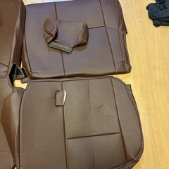 ランドクルーザー 78プラド 後期 （H5/5~H8/4）専用 茶革シートカバー 二列目 ブラウンレザー 本革調シートカバーの画像