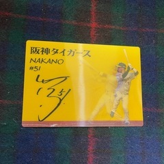 阪神タイガース　中野拓夢選手　佐藤輝明選手　缶バッジ　カード　ドアプレートの画像