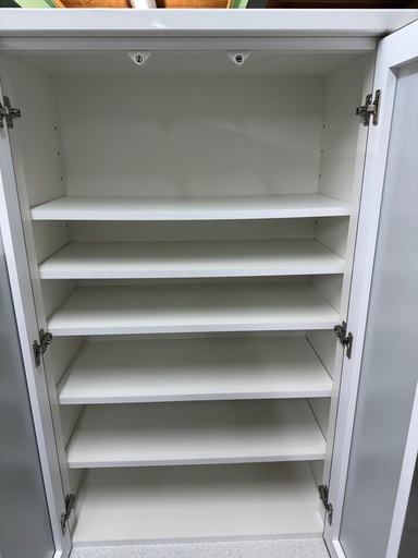 実売7万 食器棚 ダイニングボード　幅70 奥45 高さ201cm(アルミナ2 70DB WH)