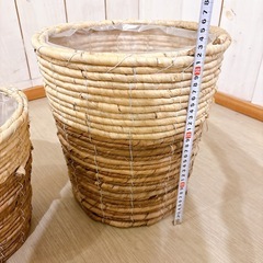 鉢カバー、プラ鉢、鉢底ネットのセットの画像