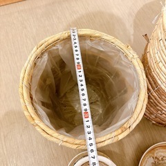 鉢カバー、プラ鉢、鉢底ネットのセットの画像