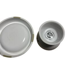 犬・猫用 陶器フードボウル＆プレート 2点セット 肉球柄 Happy Diningの画像
