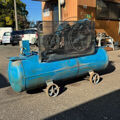 明治　エアーコンプレッサー　3.7kW　タンク容積：220L　GKH-37　BTH-37　空気圧縮機　工場　工具　メイジ　meijiの画像