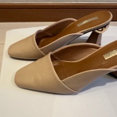 韓国　パンプス　ヒール　チャンキー　サンダル　24.5の画像