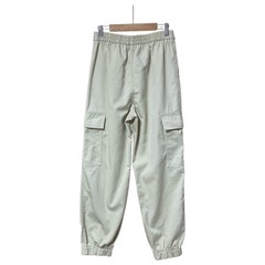 GU カーゴジョガーパンツ 裾リブ 総ゴム ライトベージュ Mの画像