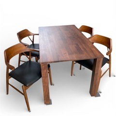 配達可【食卓5点セット】【関家具】クリーニング済み【管理番号】1228 橋の画像