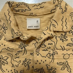 petit main 開衿シャツカバーオール　恐竜柄　プティマインの画像