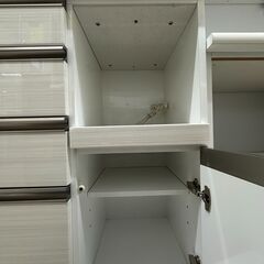 【ジャングルジャングル滋賀草津店】ジモティ来店特価!!　食器棚　ホワイト　J-2512195の画像