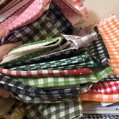 ギンガムチェック多　生地　ハギレ　大量の画像