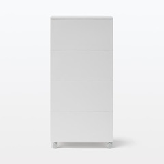 無印良品　再生ポリプロピレン入り　収納ストッカー　キャスター付３　ホワイトグレーの画像