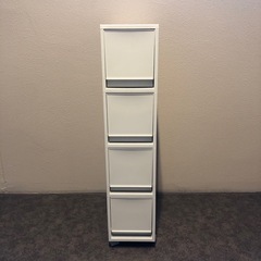 無印良品　再生ポリプロピレン入り　収納ストッカー　キャスター付３　ホワイトグレーの画像