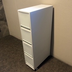 無印良品　再生ポリプロピレン入り　収納ストッカー　キャスター付３　ホワイトグレーの画像