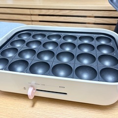 マルチホットプレート（平面＋たこ焼きプレート付き）ピンク 2〜3回使用 美品 箱あり の画像