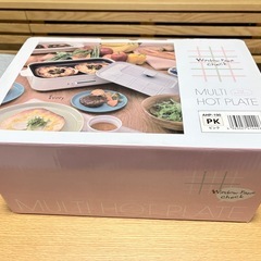 マルチホットプレート（平面＋たこ焼きプレート付き）ピンク 2〜3回使用 美品 箱あり の画像