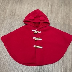 ミキハウス　赤色ポンチョの画像