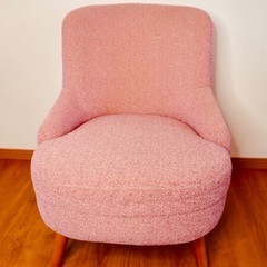 【1人掛け】unico SOPHIE ウニコ ラウンジチェア（ピンク・赤）2台の画像