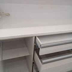 リユースのサカイ栃木店★ジモティ割あり★ 展望株式会社 食器棚 ホワイト W161×D53×H202 クリーニング済み TC12190の画像