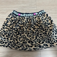 ヒョウ柄のフリーススカート、BABYDOLL 120cmの画像
