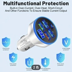 X⭐️新品・未使用⭐️未開封⭐️超高速充電カーアダプター🟪色：ホワイト🟪Superモード&3.1A&デュアルType-C🟪デジタルディスプレイ🟪夜間照明がすごく綺麗です🟪私も使用しています。Superモードは超充電が早くて大変いいですよ‼️の画像
