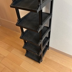 省スペース　シューズラック　ブラック　【最大10足収納可能】の画像