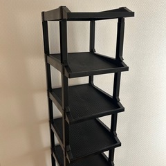 省スペース　シューズラック　ブラック　【最大10足収納可能】の画像