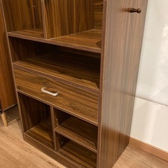 【説明書・棚板付き】ランドセルラック 学用品収納棚 ブラウンの画像