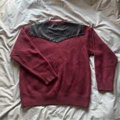supplier ニット レザー切り替え スタッズ   の画像